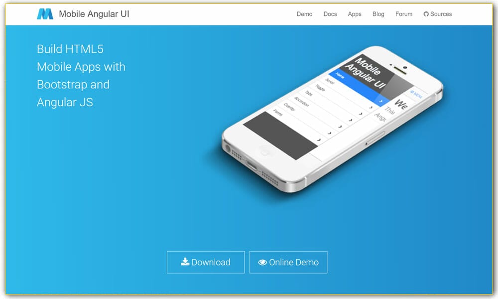 50+ Mobile Application Frameworks (HTML, CSS & JavaScript) 7 Mobile Angular UI