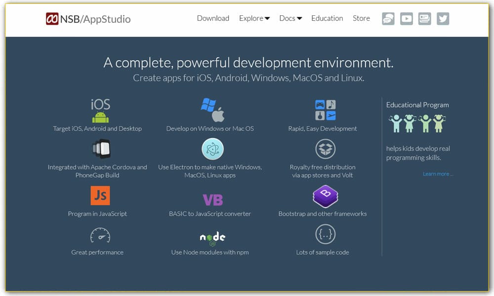 50+ Mobile Application Frameworks (HTML, CSS & JavaScript) 28 NSB/AppStudio