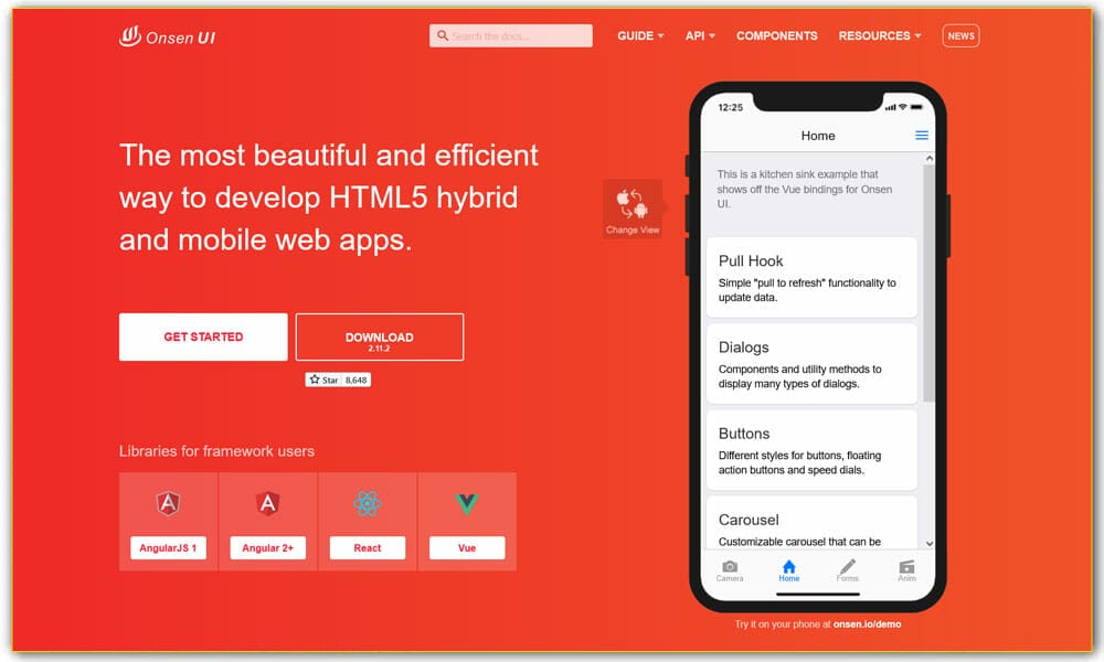 50+ Mobile Application Frameworks (HTML, CSS & JavaScript) 15 Onsen UI