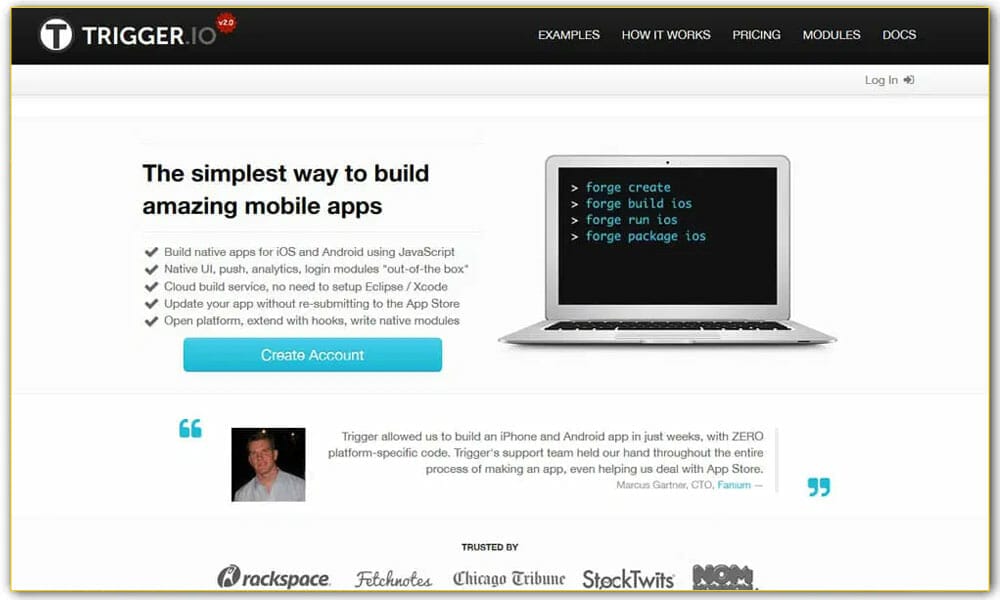 50+ Mobile Application Frameworks (HTML, CSS & JavaScript) 32 Trigger.io