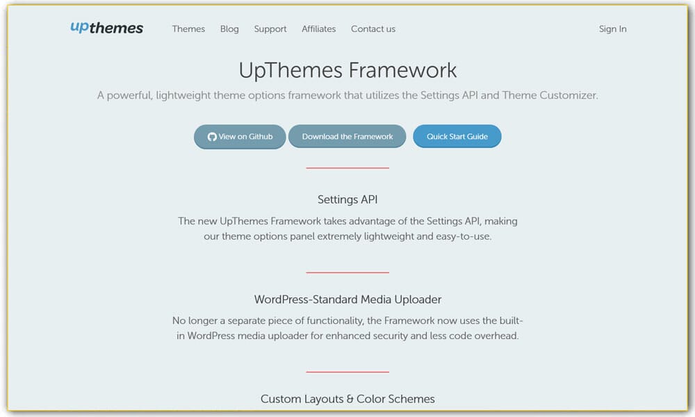 UpThemes Framework