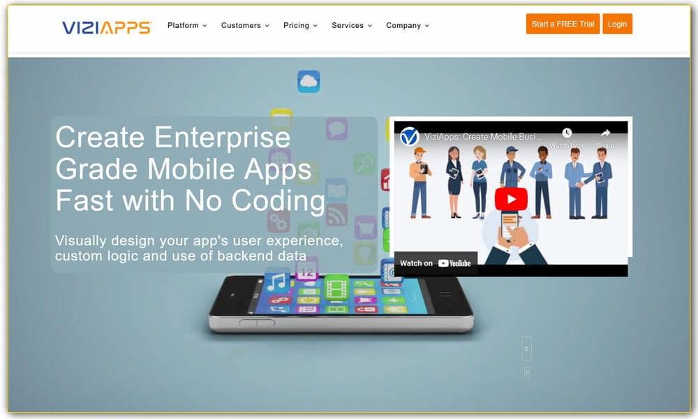 50+ Mobile Application Frameworks (HTML, CSS & JavaScript) 33 ViziApps