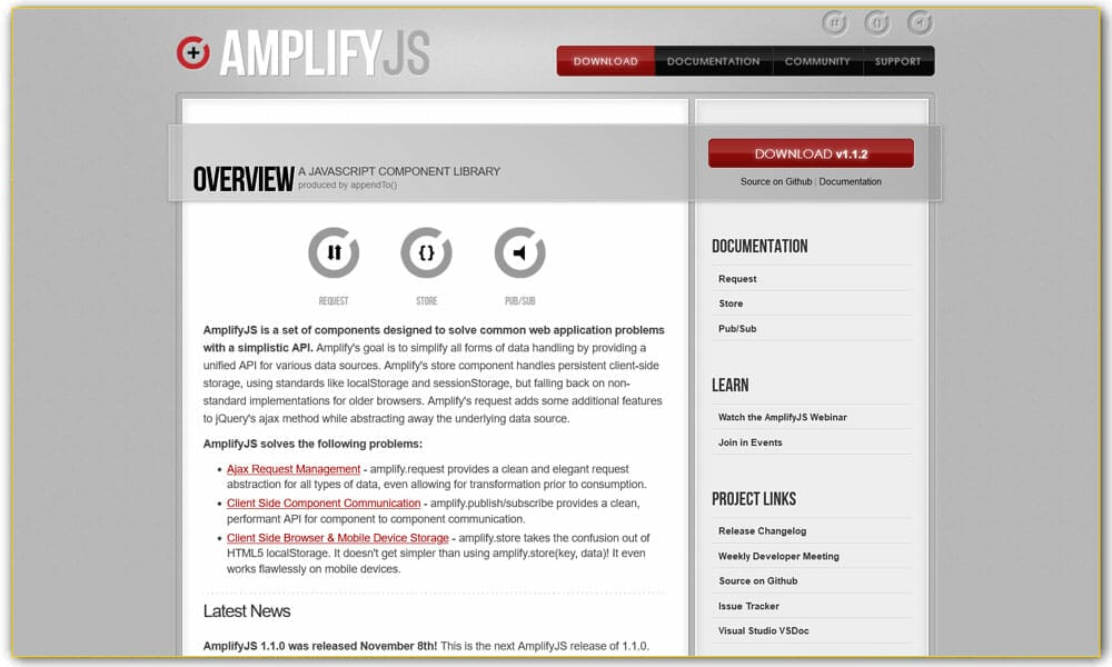 100+ JavaScript Frameworks for Web Developers 84 AmplifyJS