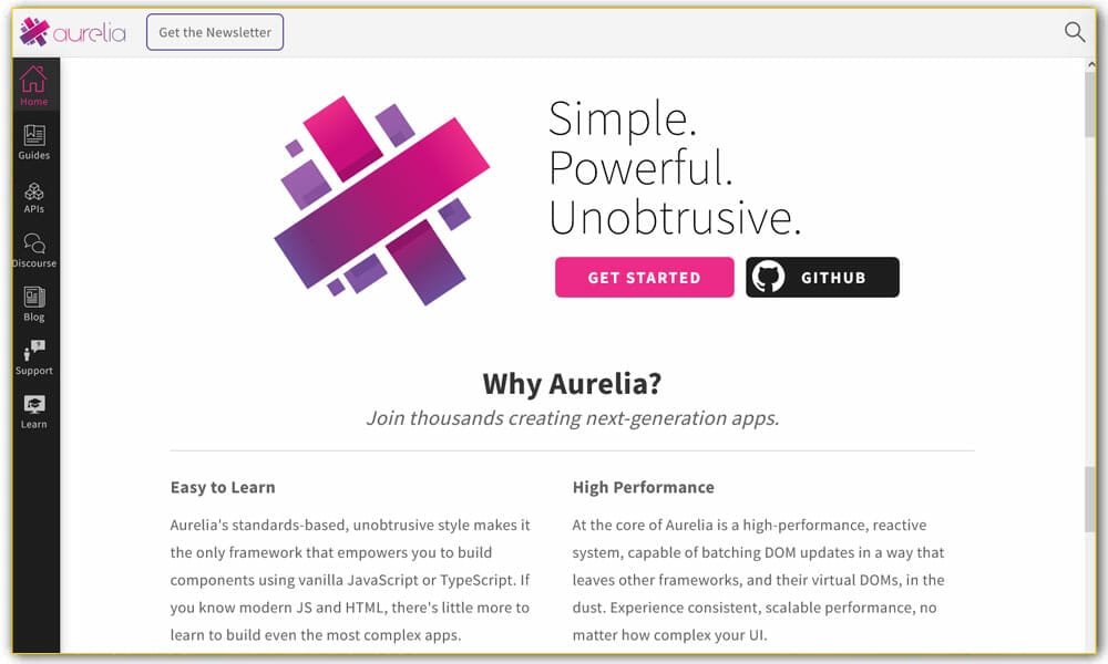 100+ JavaScript Frameworks for Web Developers 3 Aurelia
