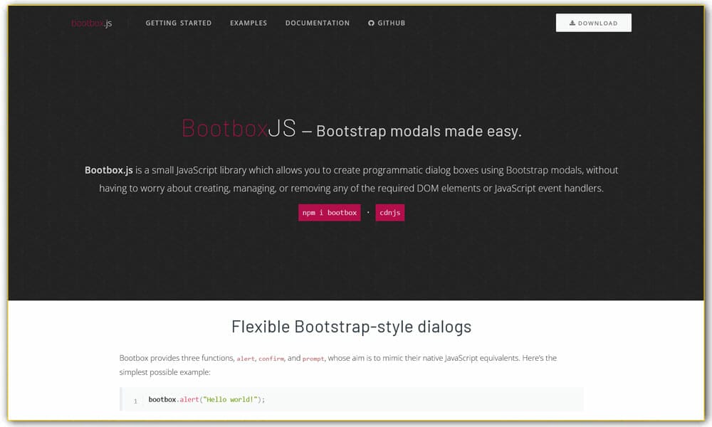 100+ JavaScript Frameworks for Web Developers 23 Bootbox.js