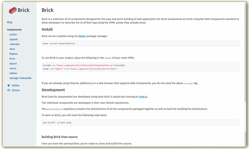 100+ JavaScript Frameworks for Web Developers 97 Brick