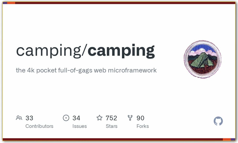 50+ Ruby Frameworks For Developers 31 Camping