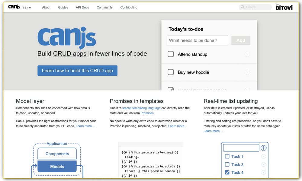 100+ JavaScript Frameworks for Web Developers 91 CanJS