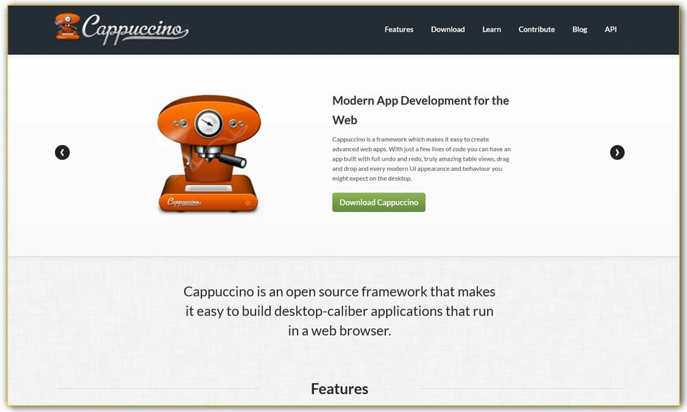 100+ JavaScript Frameworks for Web Developers 44 Cappuccino