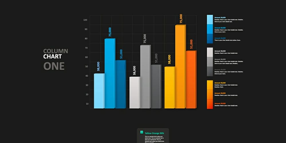 Column Chart Infographic PSD