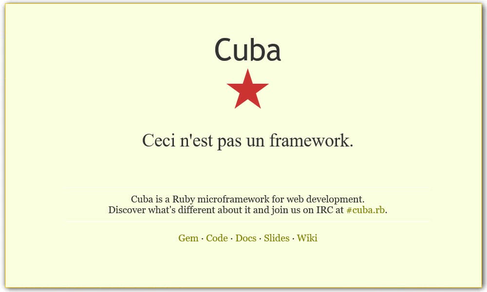 50+ Ruby Frameworks For Developers 6 Cuba