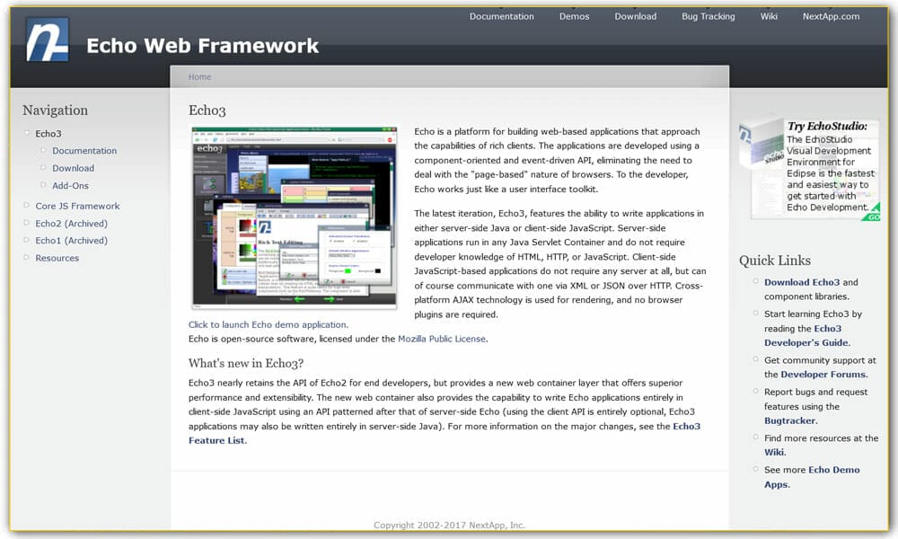100+ JavaScript Frameworks for Web Developers 76 Echo Web Framework