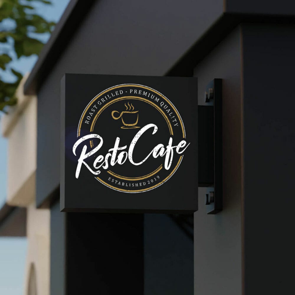 Free Cafe Sign Mockup PSD Template 1 Free Cafe Sign Mockup PSD Template