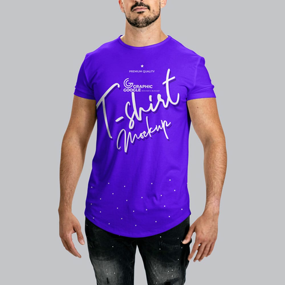 Free Premium Man Wearing T-Shirt Mockup 1 Free Premium Man Wearing T-Shirt Mockup