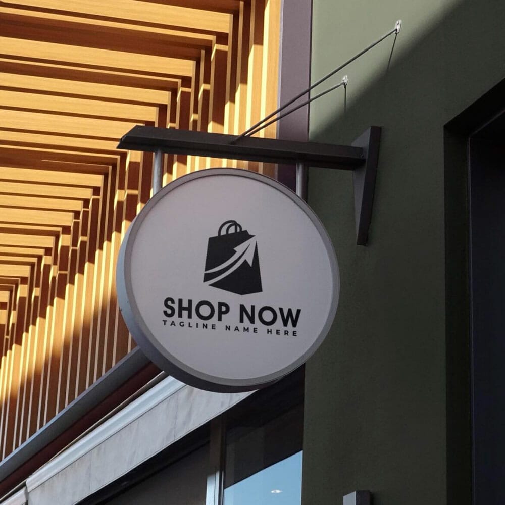Free Shop Logo Sign Mockup PSD Template 1 Free Shop Logo Sign Mockup PSD Template