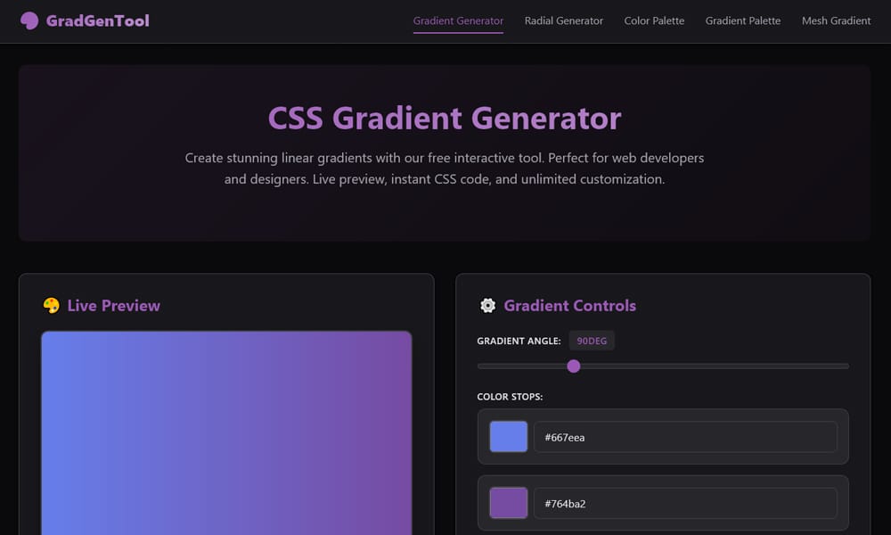The Top Free CSS Gradient Generators 61 GradGenTool