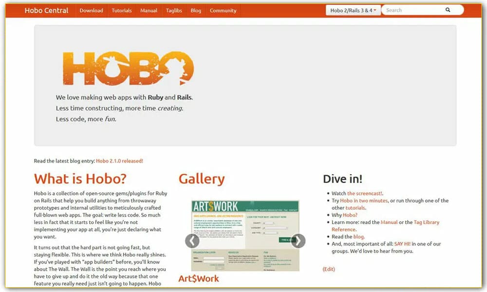 50+ Ruby Frameworks For Developers 12 Hobo
