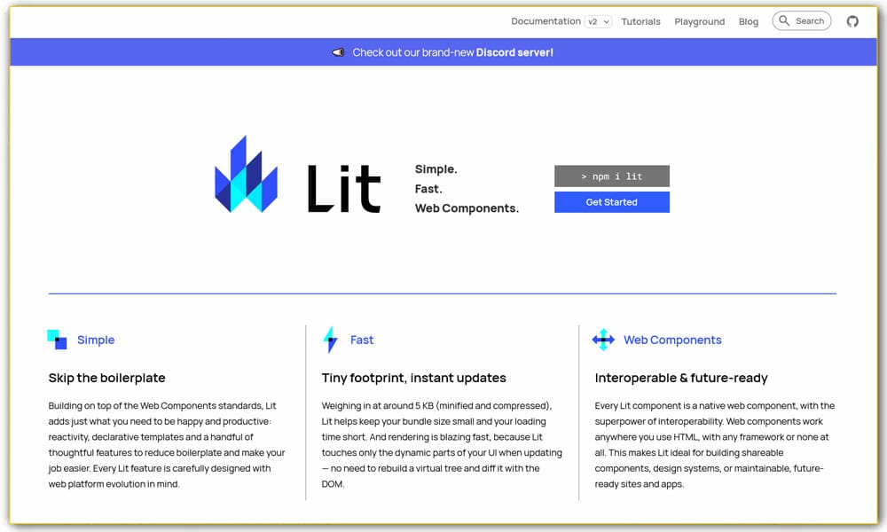 100+ JavaScript Frameworks for Web Developers 56 Lit