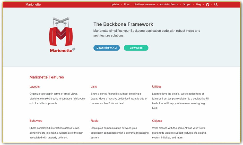 100+ JavaScript Frameworks for Web Developers 88 Marionette.js
