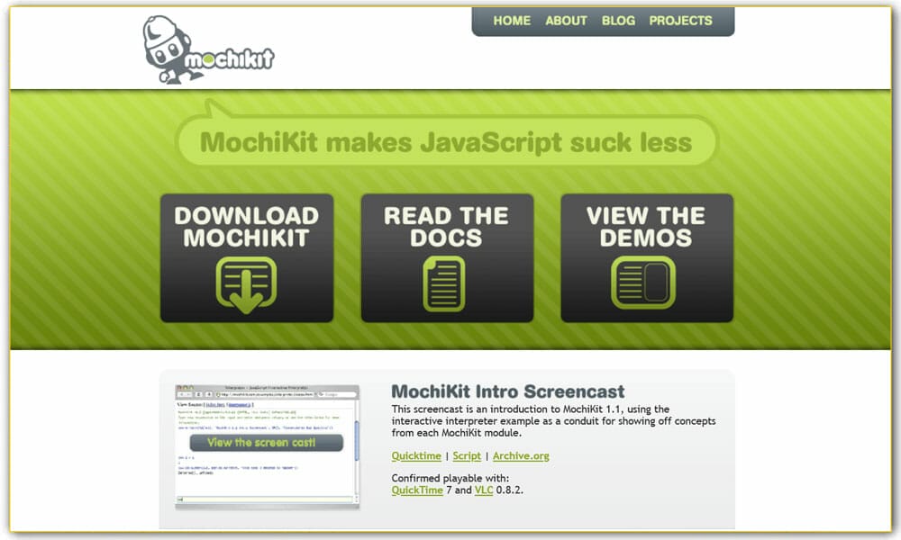 100+ JavaScript Frameworks for Web Developers 75 MochiKit
