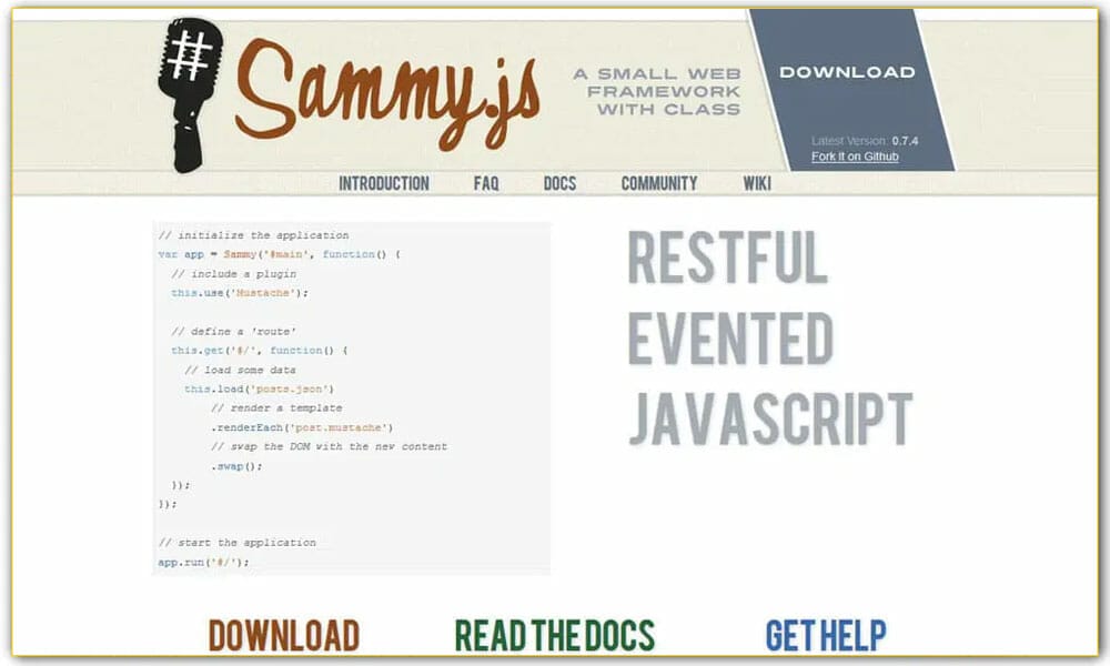 100+ JavaScript Frameworks for Web Developers 52 Sammy
