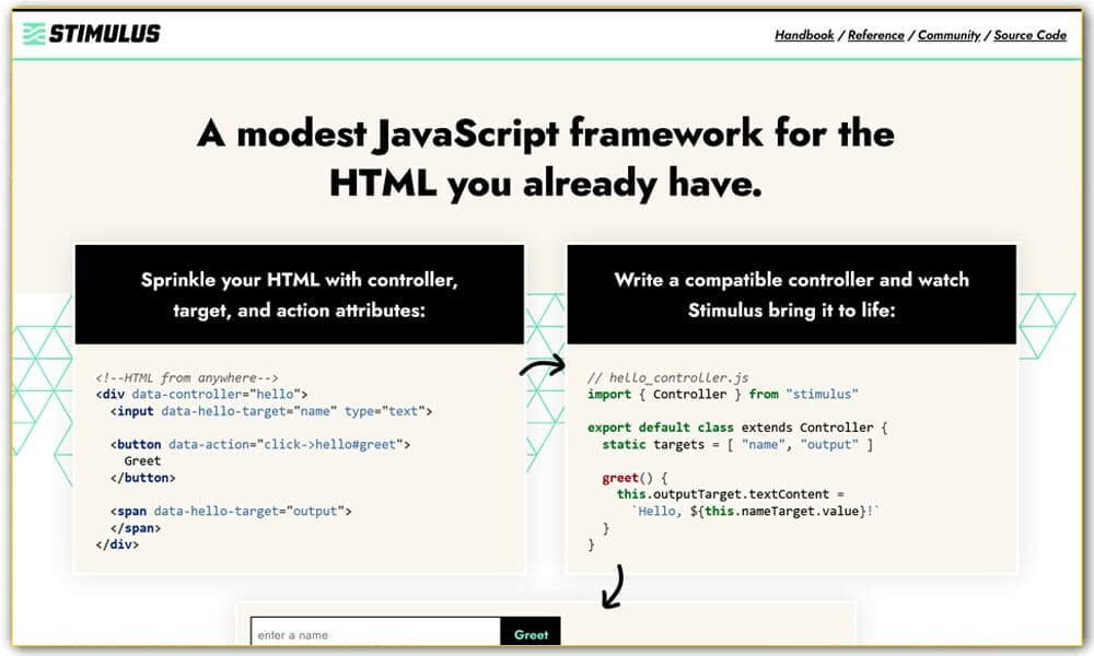 100+ JavaScript Frameworks for Web Developers 9 Stimulus