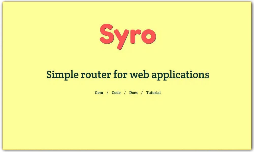 50+ Ruby Frameworks For Developers 26 Syro
