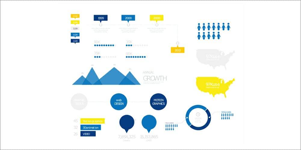 Timeline Vector Graphic Elements