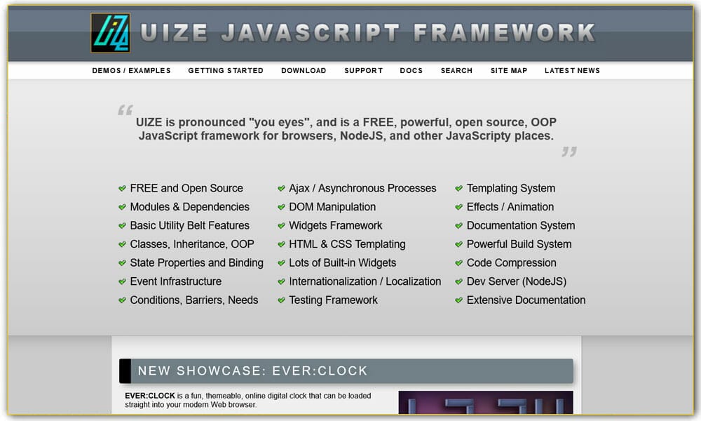 100+ JavaScript Frameworks for Web Developers 99 UIZE JavaScript Framework