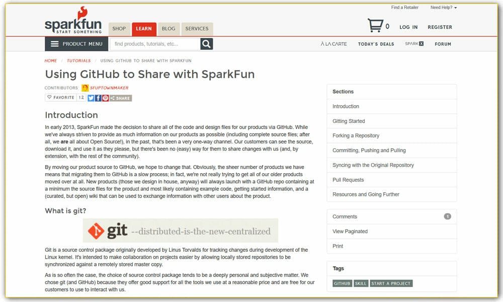 Using GitHub to Share with SparkFun