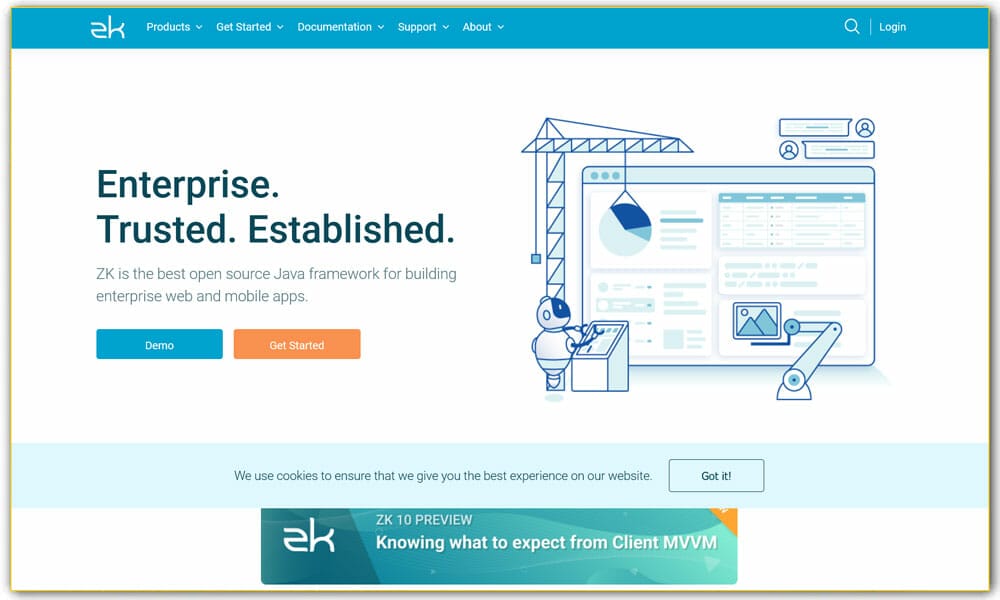 100+ JavaScript Frameworks for Web Developers 45 ZK