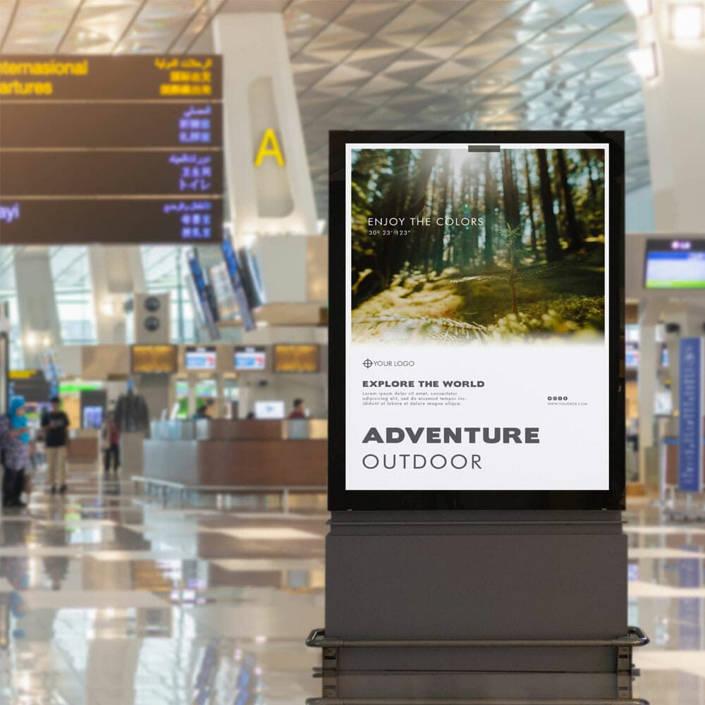 Free Airport Ad Mockup PSD Template 1 Free Airport Ad Mockup PSD Template