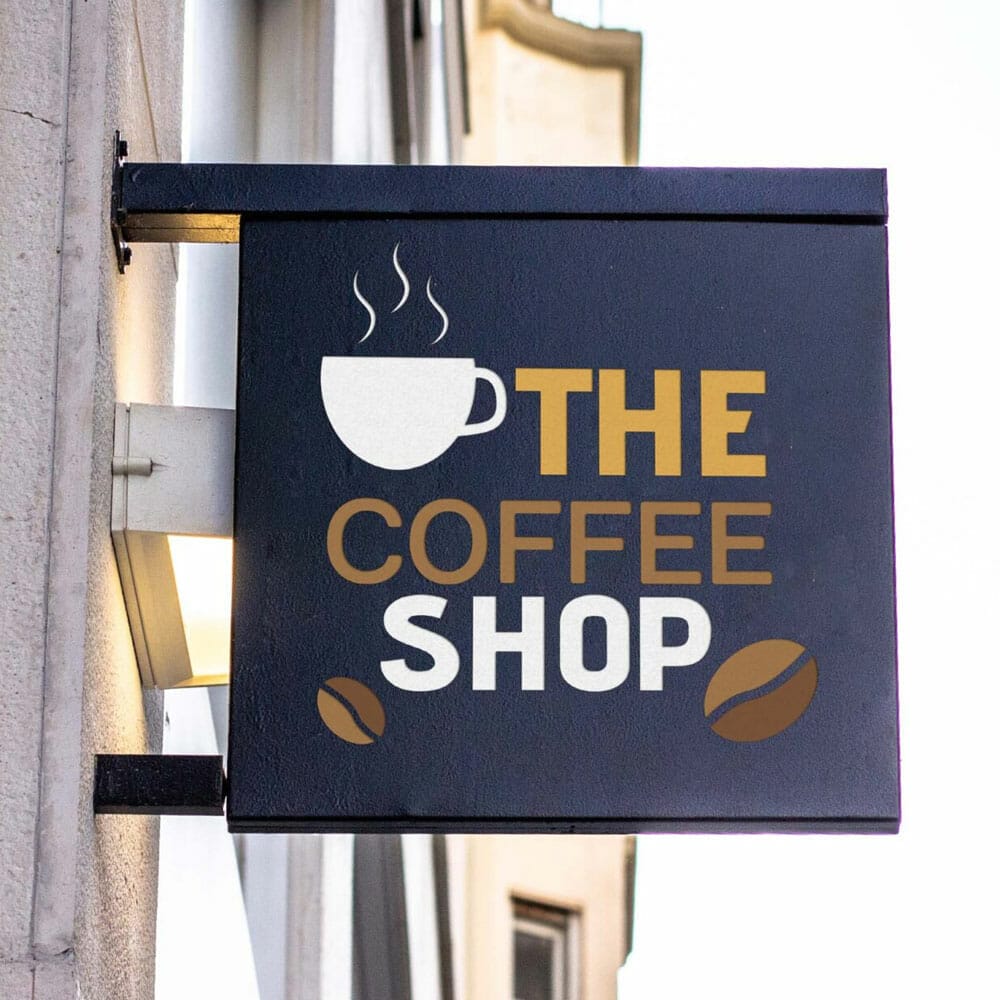 Free Coffee Shop Sign Mockup PSD Template 1 Free Coffee Shop Sign Mockup PSD Template