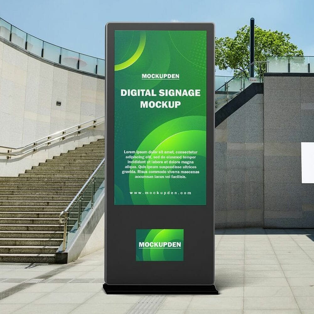 Free Digital Signage Mockup PSD Template 1 Free Digital Signage Mockup PSD Template