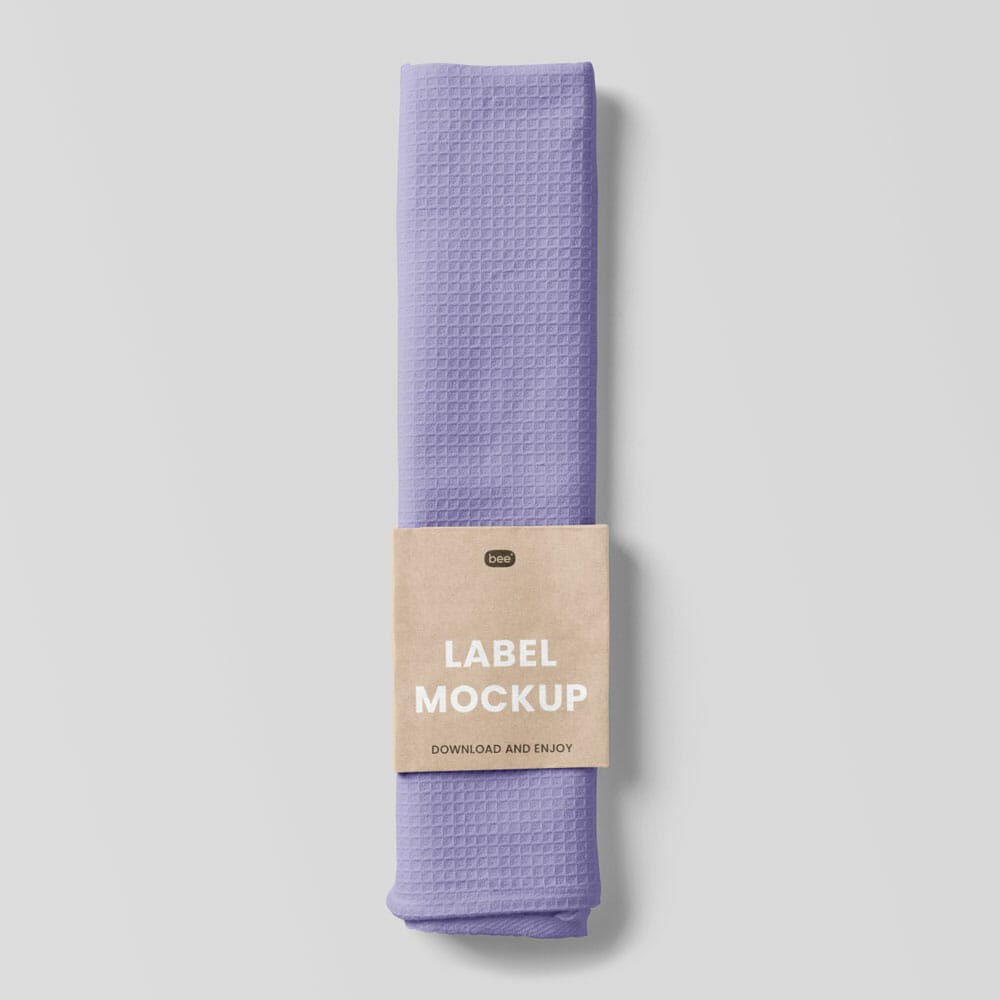 Free Dishcloth With Paper Label Mockup PSD 1 Free Dishcloth With Paper Label Mockup PSD