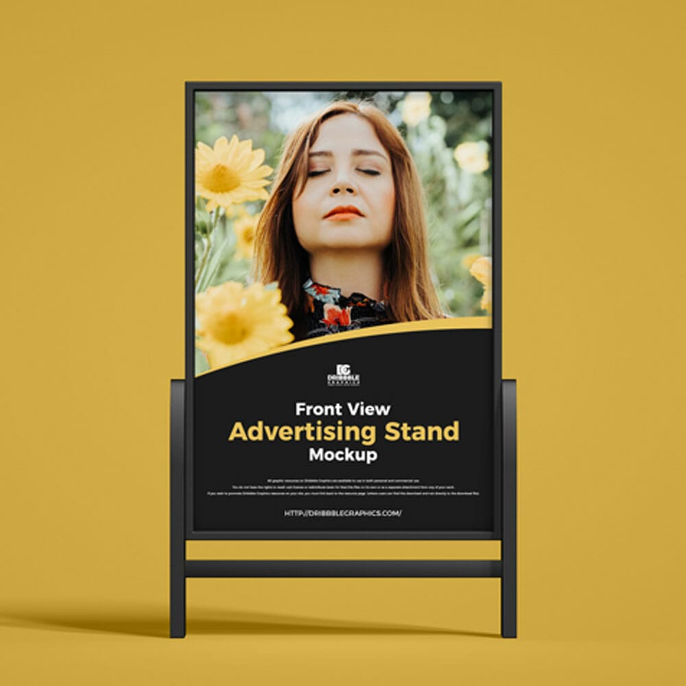 Free Front View Advertising Stand Mockup 1 Free Front View Advertising Stand Mockup