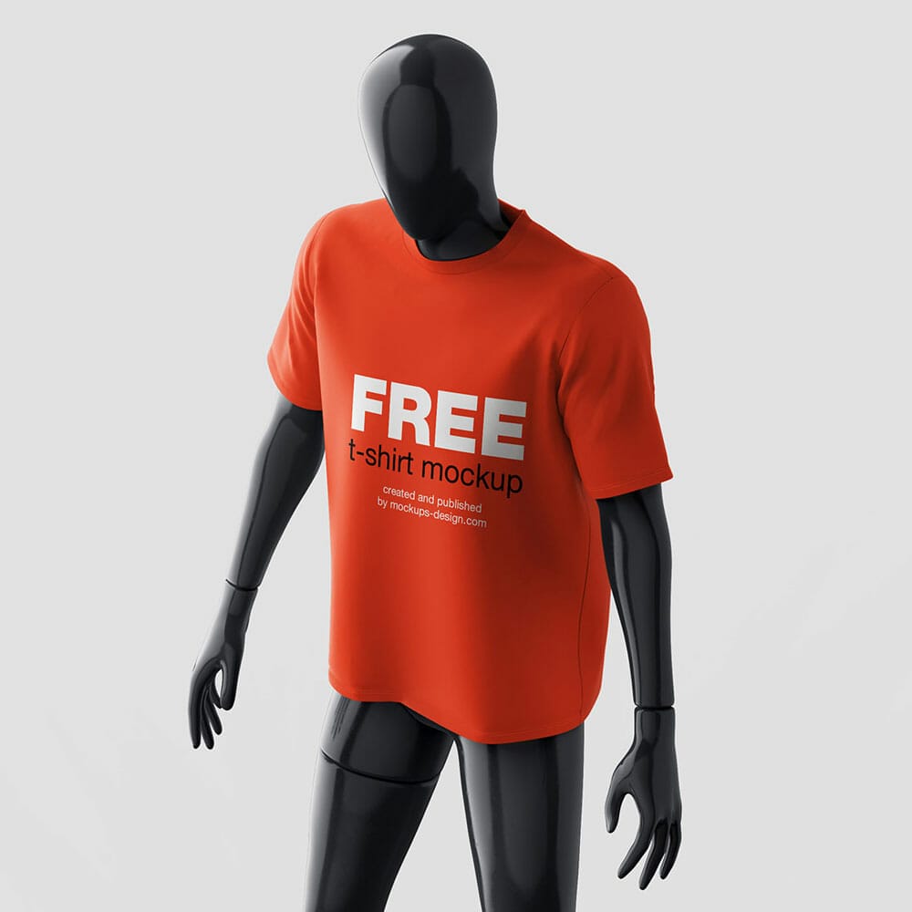 Free T-shirt Mockup On Mannequin 1 Free T-shirt Mockup On Mannequin