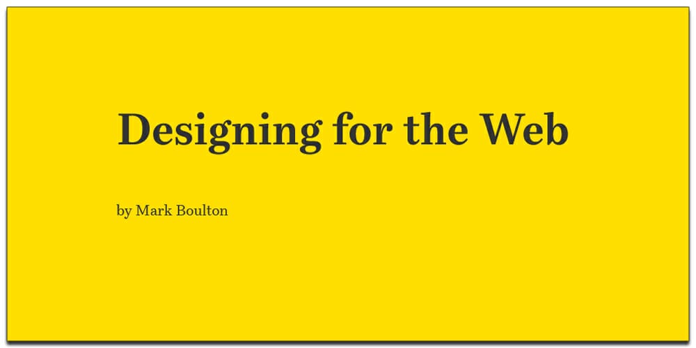 Designing for the Web