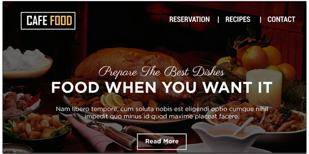 Food and Restaurant E-newsletters Template PSD