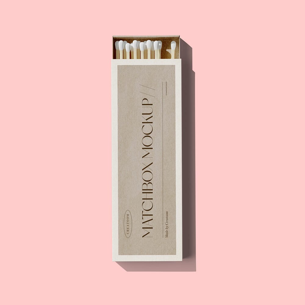 Free Front View Matchbox Mockup PSD 1 Free Front View Matchbox Mockup PSD