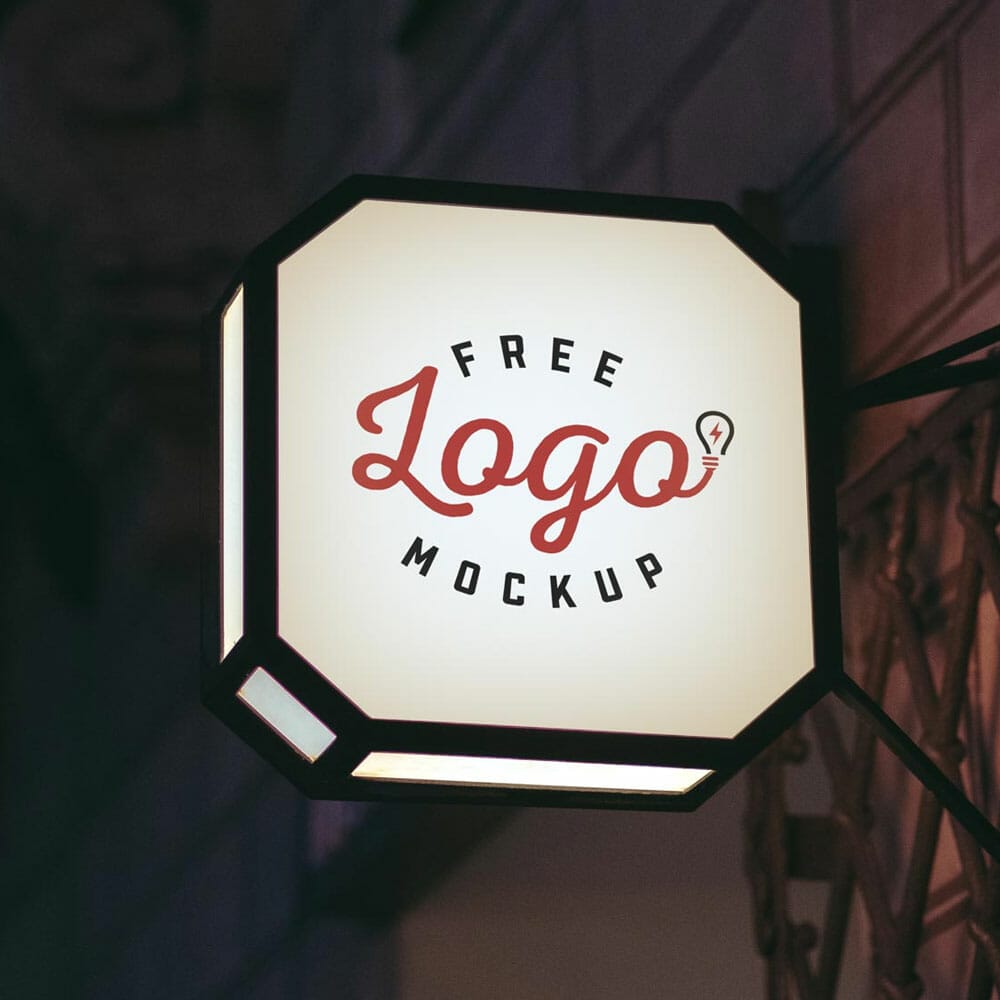 Free Octagon Backlit Signage Mockup PSD 1 Free Octagon Backlit Signage Mockup PSD