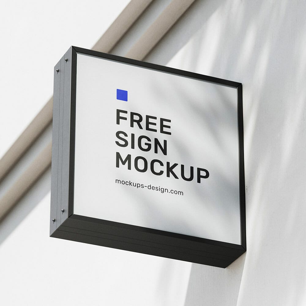 Free Square Street Sign Mockup PSD 1 Free Square Street Sign Mockup PSD