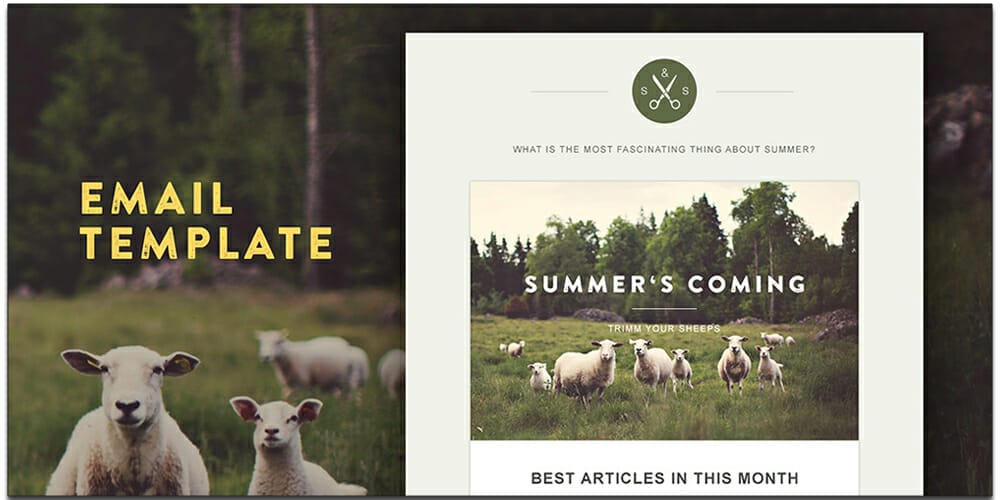 Free Email Newsletter Templates PSD 16 Green Village Template
