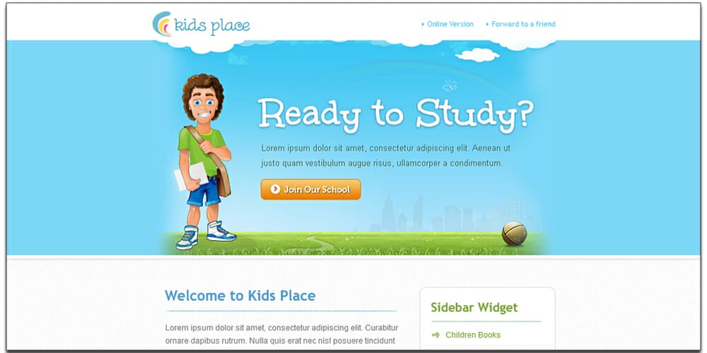 Free Email Newsletter Templates PSD 19 Kids Newsletter Template