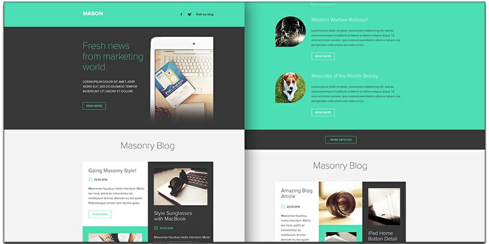 Free Email Newsletter Templates PSD 29 Mason