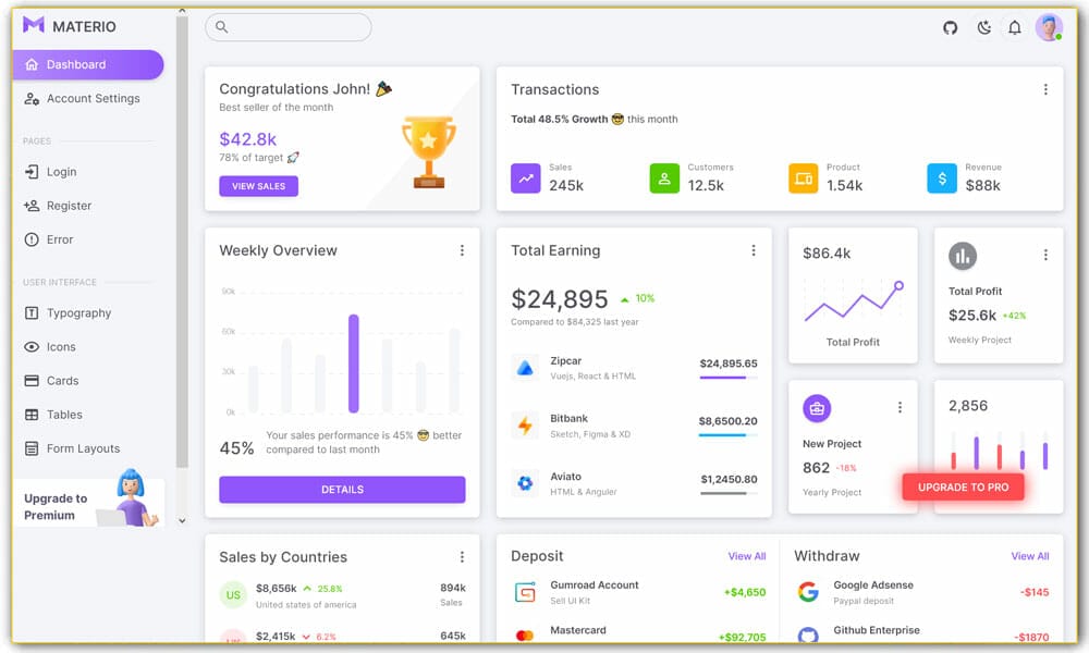 Materio | Free Vuetify Vuejs Admin Template