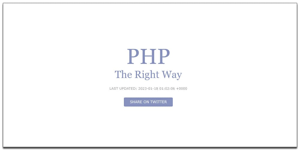 PHP The Right Way