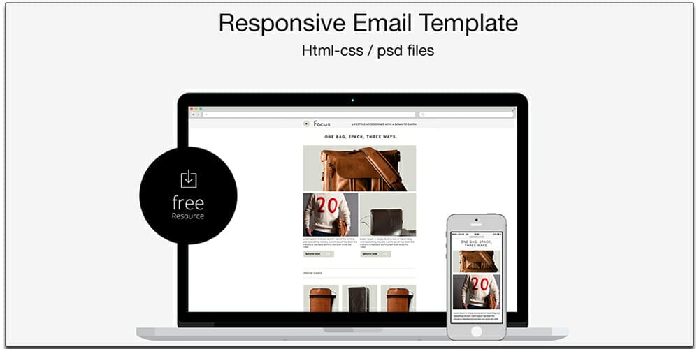 Free Email Newsletter Templates PSD 38 Responsive Email Template