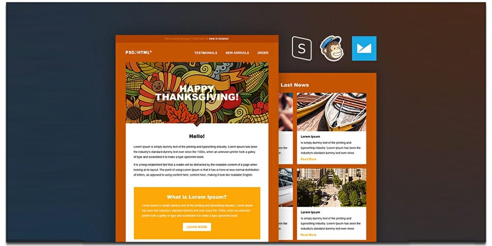 Free Email Newsletter Templates PSD 7 Thanksgiving Email Newsletter Template