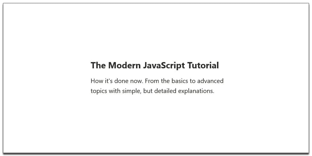 The Modern JavaScript Tutorial